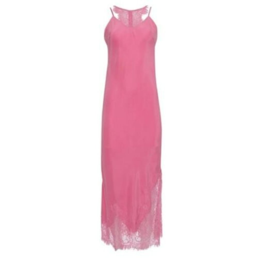 Gold Hawk Silk and Lace Maxi Slip Dress- Size Medium- Brand New with Tags
